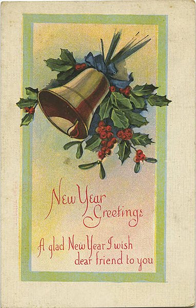 New Year Bell postcard