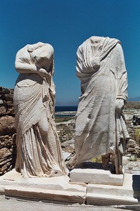 headless statues at Delos; photo by Heiko Gorsky