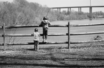 Childrean at a scenic overlook