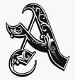 calligraphy gothic letter A