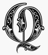 calligraphy gothic letter Q